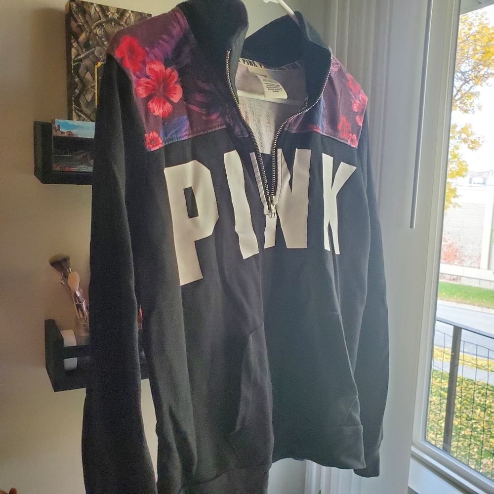 PINK 1/4 zip sweatshirt